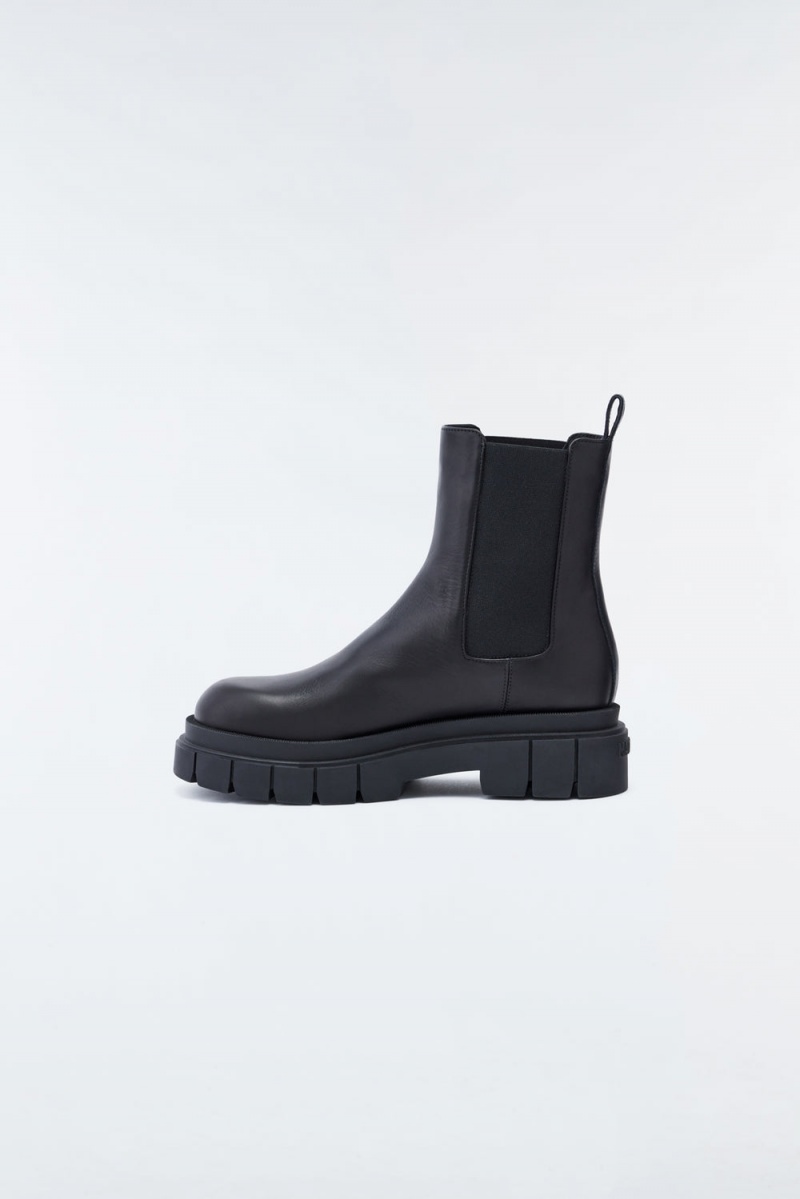Mackage Storm Shearling-Fodrade (R) Läder Chelsea Boots Herr Svarta | IGKUJ-3476
