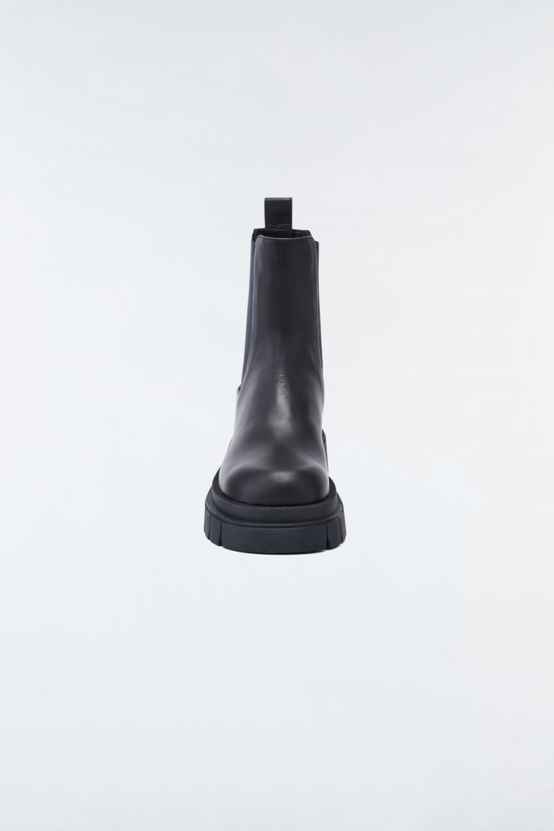 Mackage Storm Shearling-Fodrade (R) Läder Chelsea Boots Herr Svarta | IGKUJ-3476