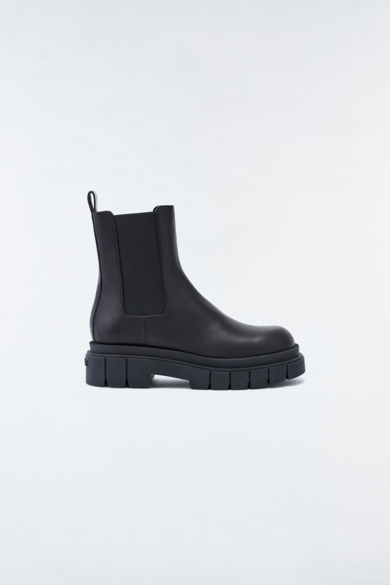 Mackage Storm Shearling-Fodrade (R) Läder Chelsea Boots Herr Svarta | IGKUJ-3476