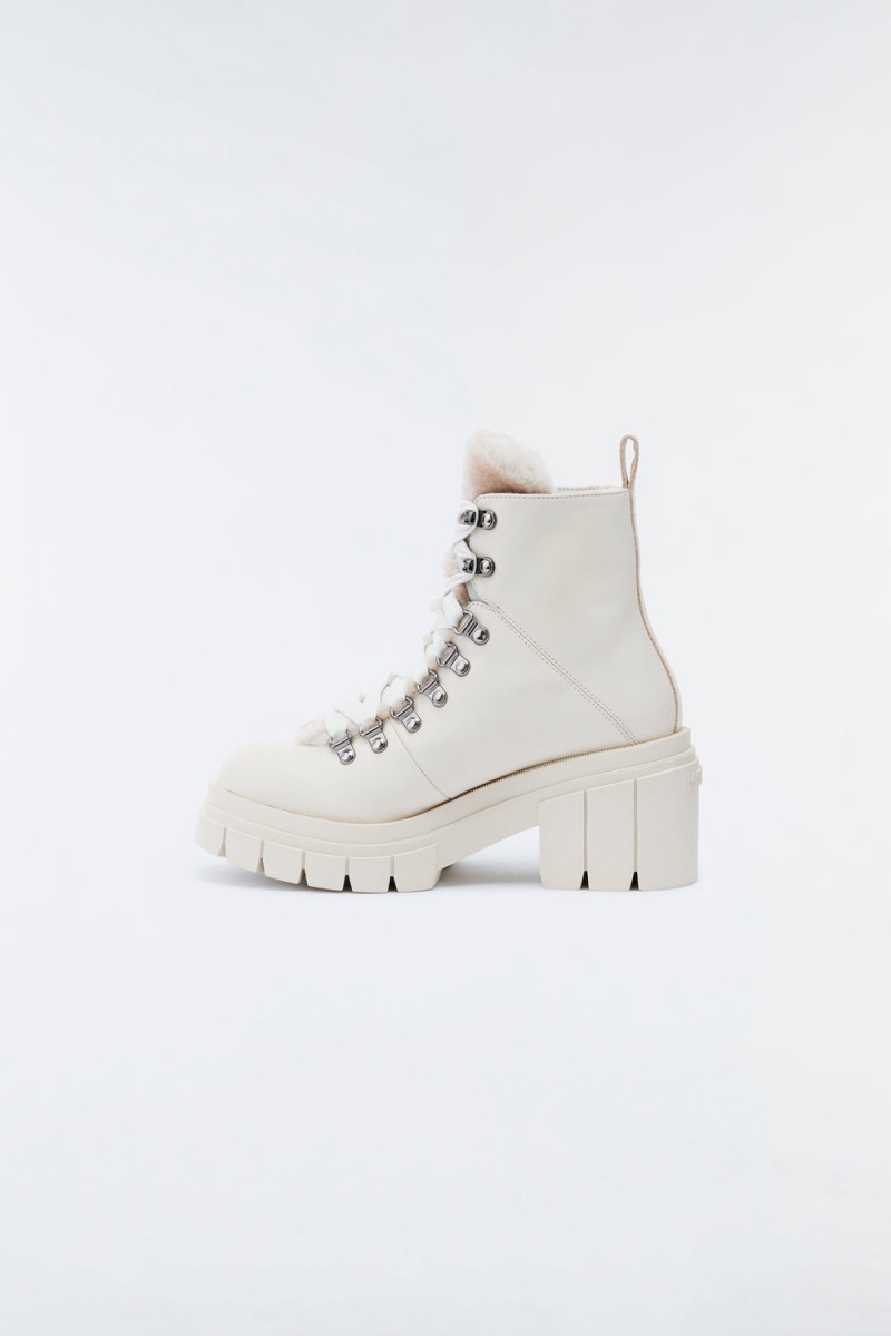 Mackage Summit Shearling-Fodrade Lamb Mocka Stövletter Dam Grädde | WITDR-2305