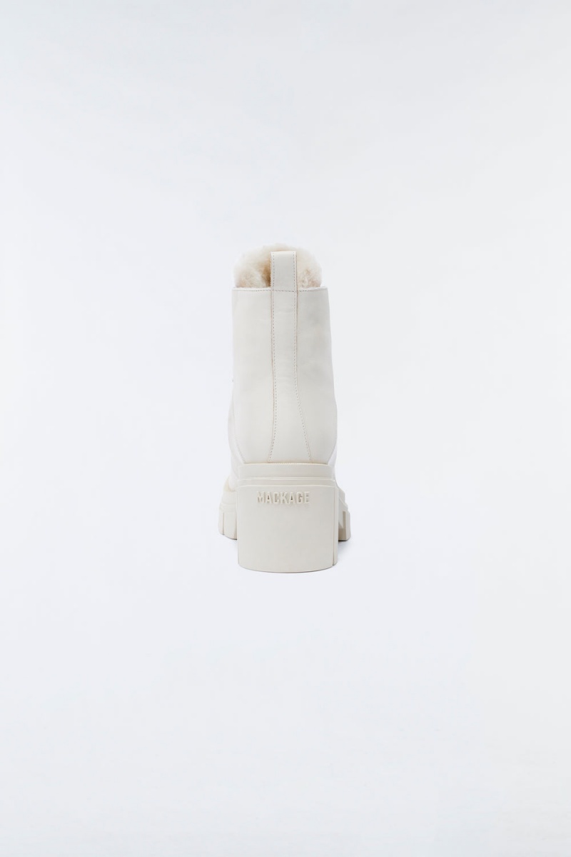 Mackage Summit Shearling-Fodrade Lamb Mocka Stövletter Dam Grädde | WITDR-2305