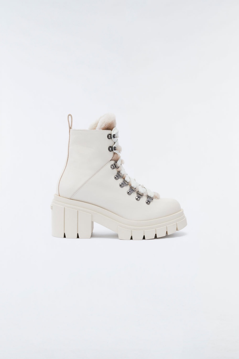 Mackage Summit Shearling-Fodrade Lamb Mocka Stövletter Dam Grädde | WITDR-2305
