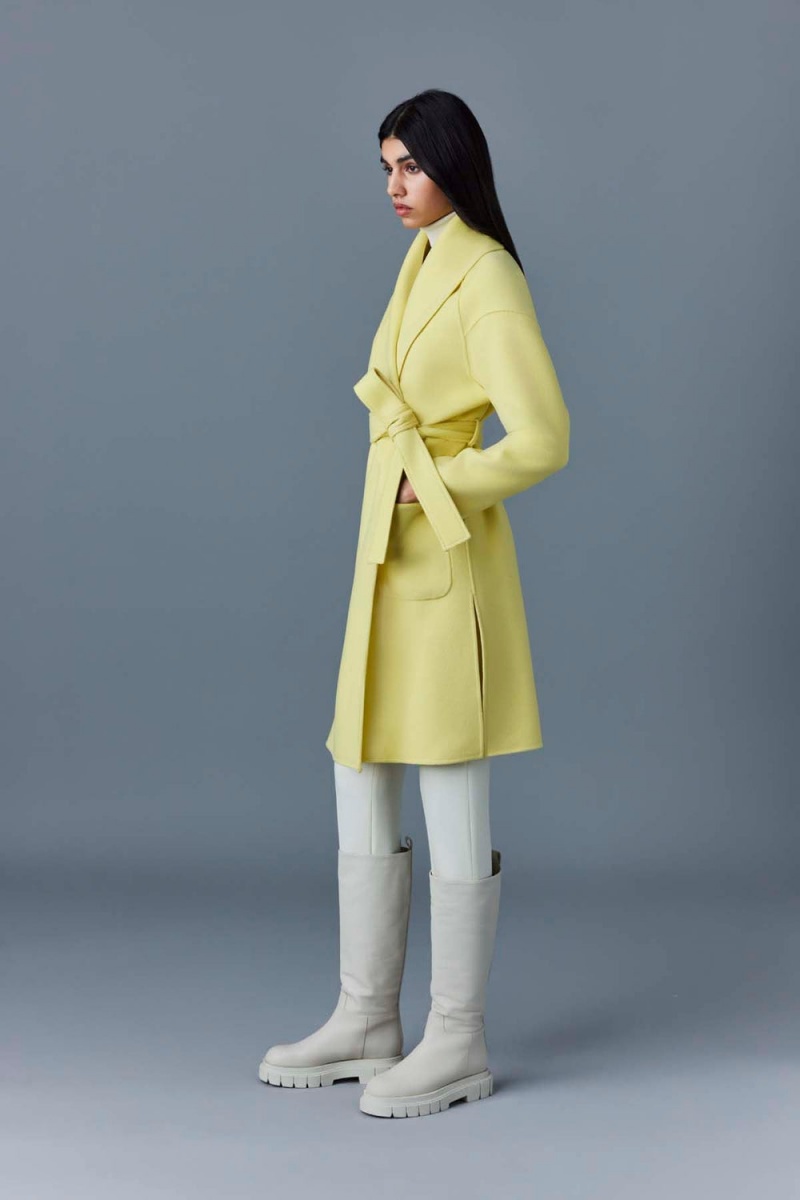 Mackage Thalia Double-Face Ull Robe Rockar Dam Gula | DPIFB-9071