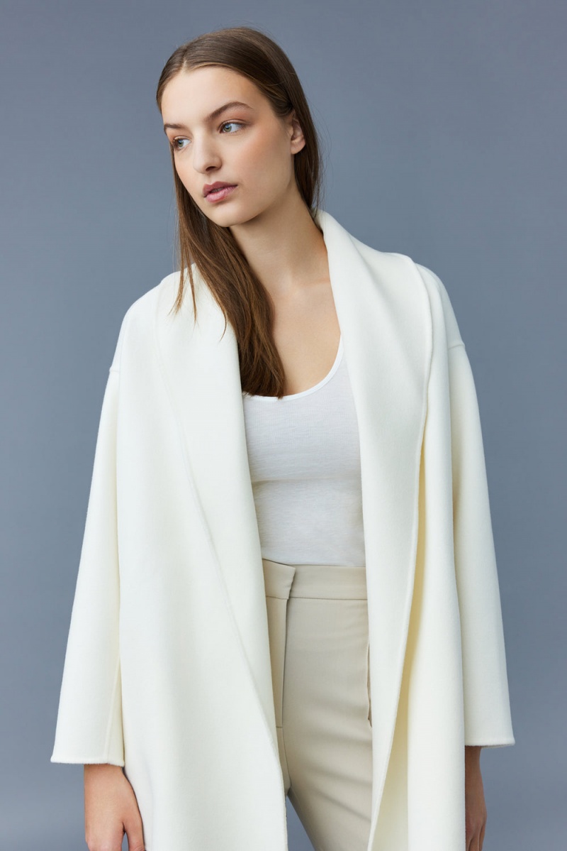Mackage Tyra Double-Face Ull Robe Jackor Dam Grädde | NYXHB-5876