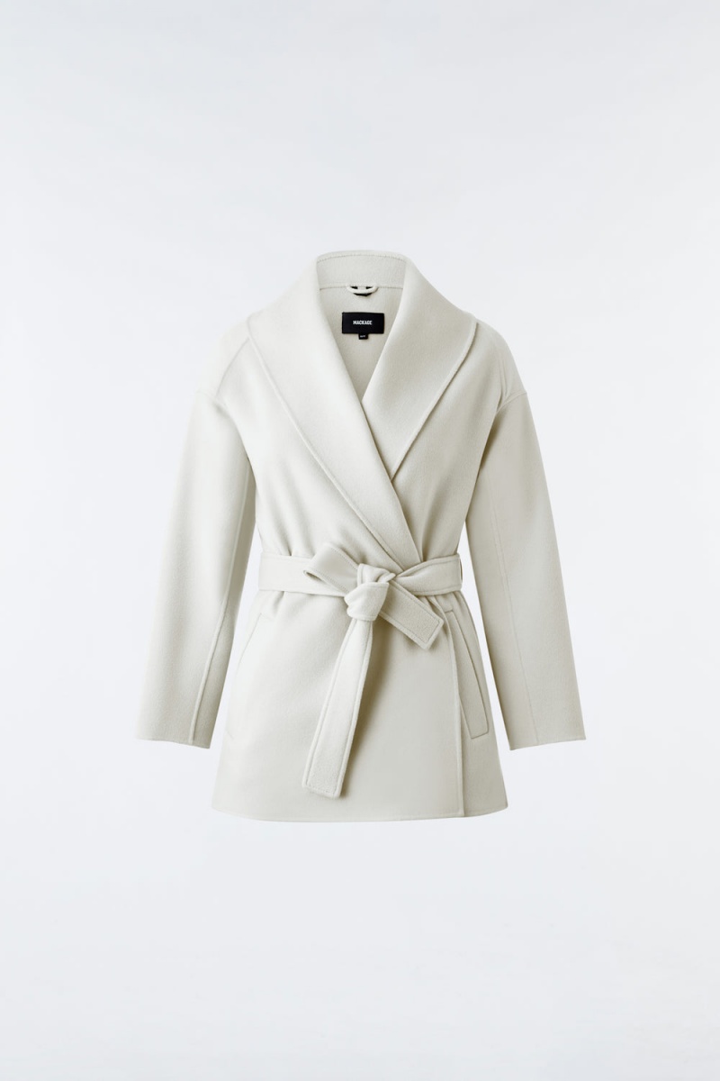 Mackage Tyra Double-Face Ull Robe Jackor Dam Grädde | NYXHB-5876