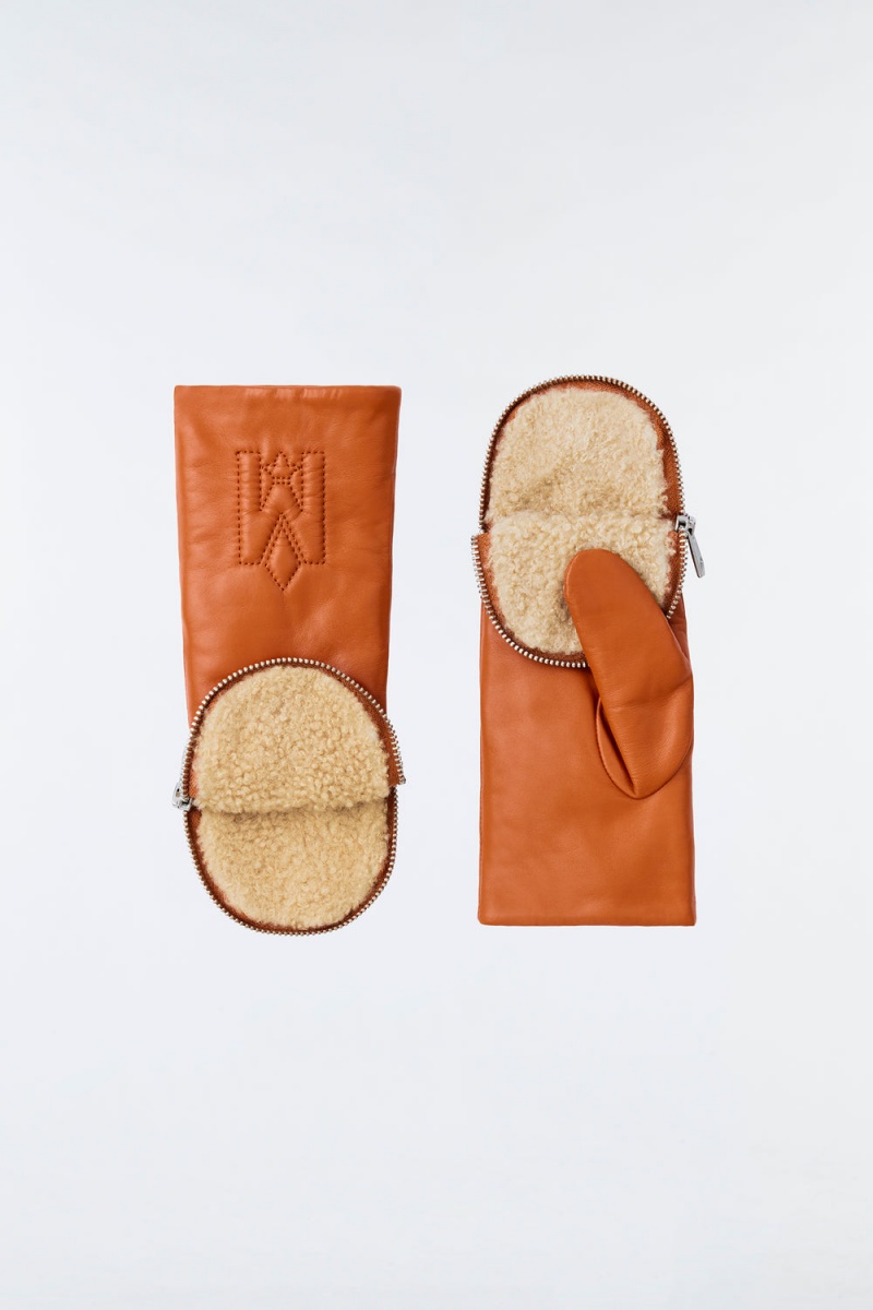 Mackage Tyresa Shearling-Fodrade Mittens Handskar Herr Bruna | QVETK-0842