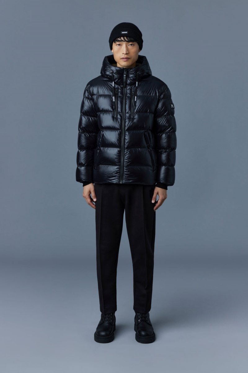 Mackage Victor Lustrous Light Hood Dunjackor Herr Svarta | OFWRY-9350