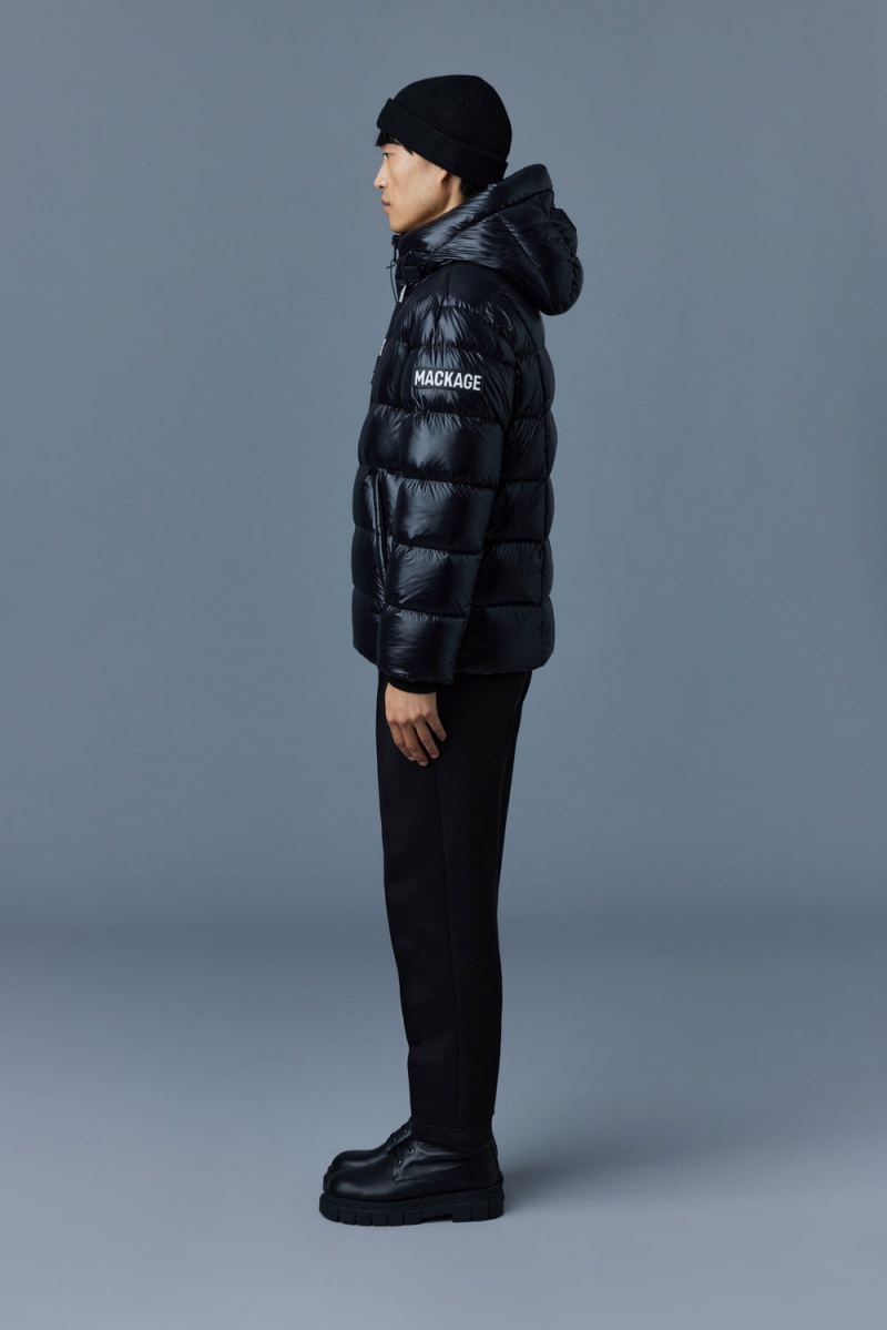 Mackage Victor Lustrous Light Hood Dunjackor Herr Svarta | OFWRY-9350