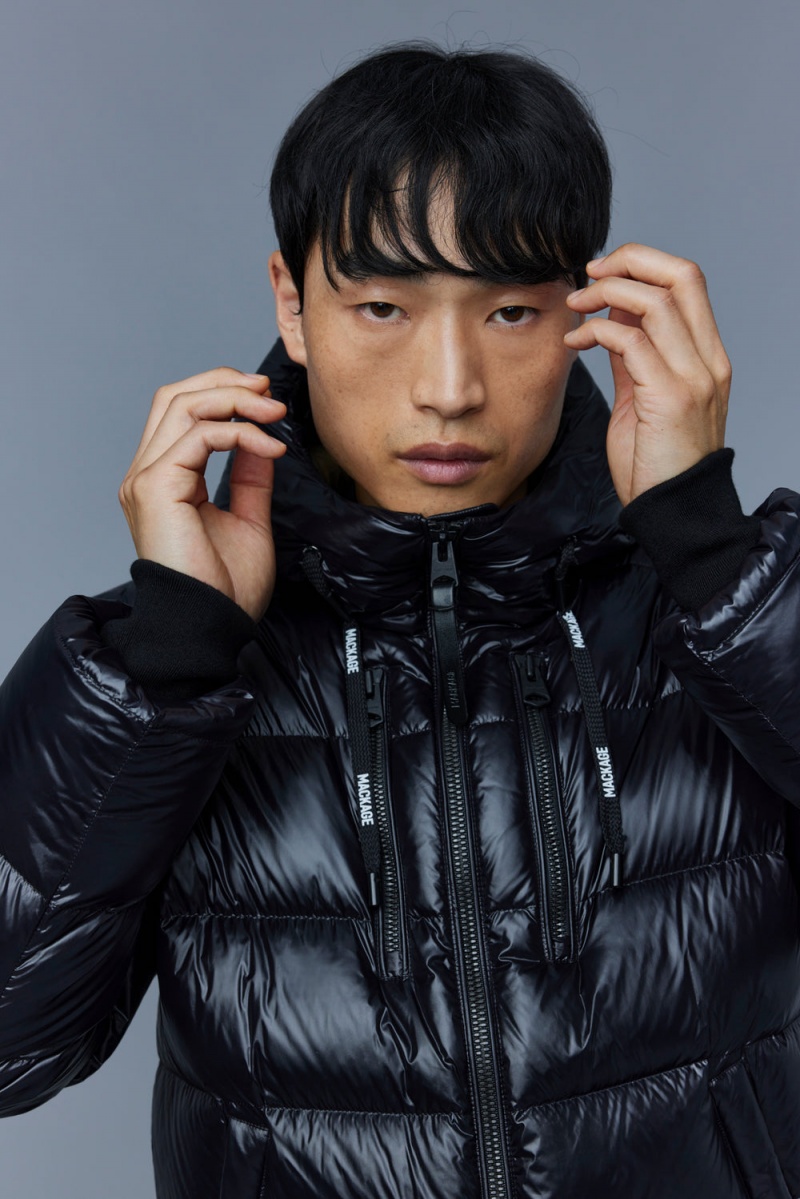 Mackage Victor Lustrous Light Hood Dunjackor Herr Svarta | OFWRY-9350