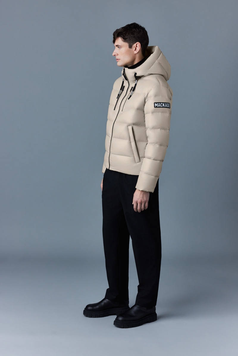 Mackage Victor Lustrous Light Hood Dunjackor Herr Beige | KELWF-0794