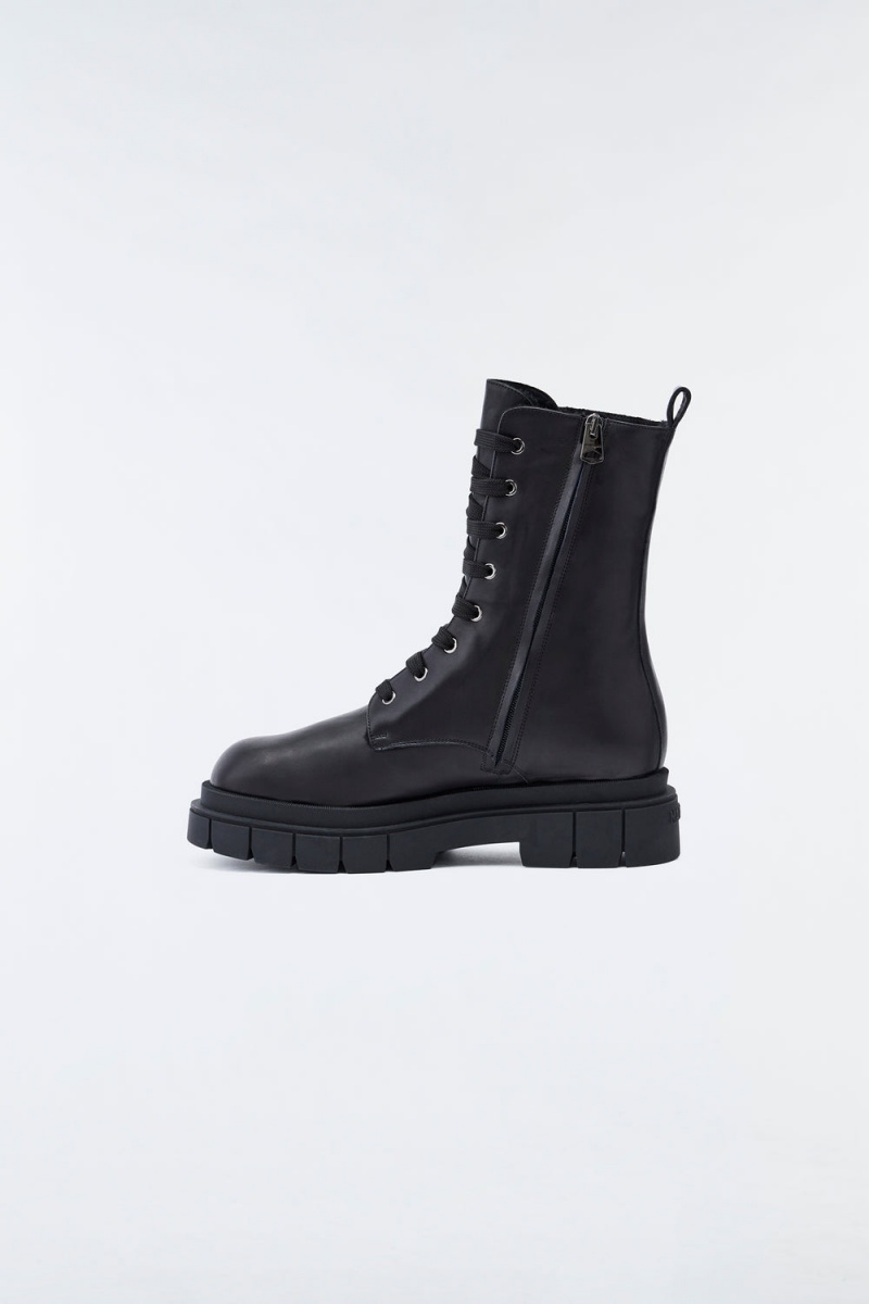 Mackage Warrior Shearling-Fodrade (R) Läder Stridsstövlar Herr Svarta | JSROM-2640