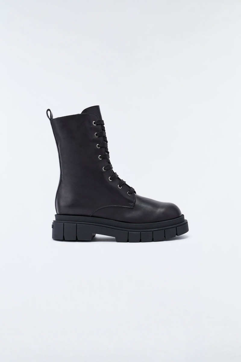 Mackage Warrior Shearling-Fodrade (R) Läder Stridsstövlar Herr Svarta | JSROM-2640