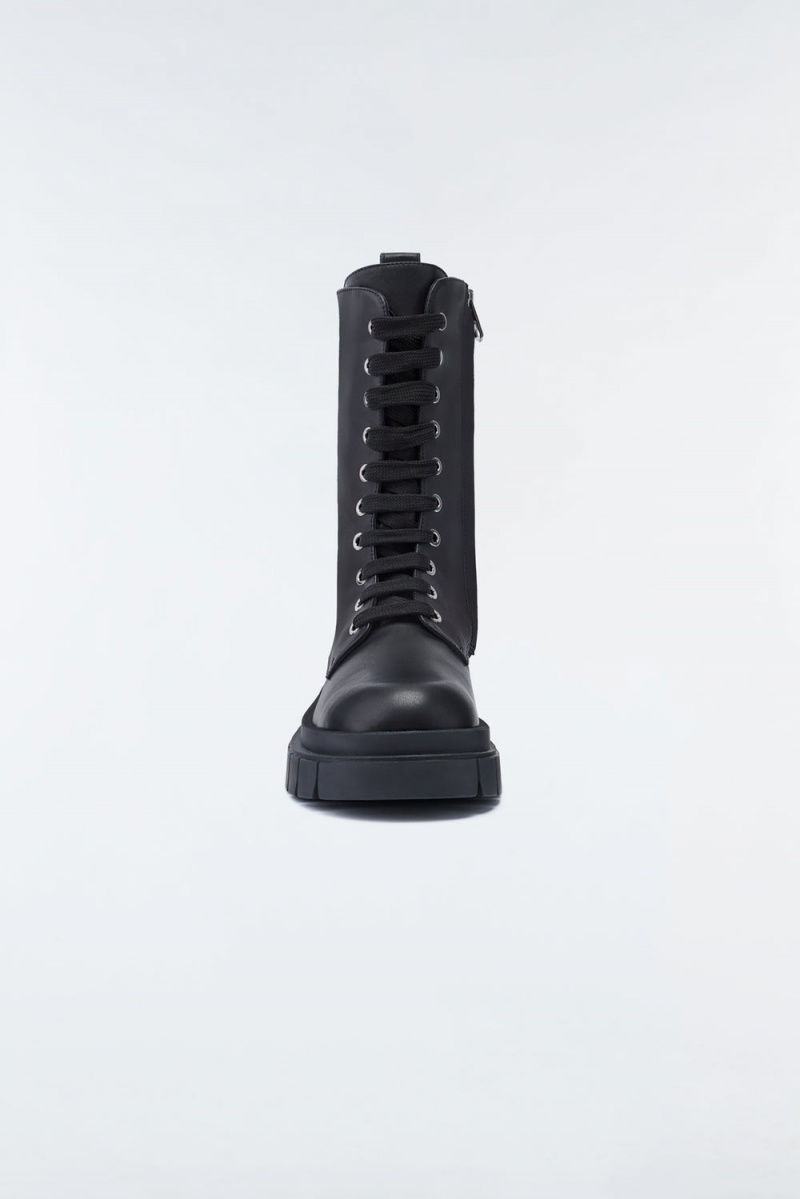 Mackage Warrior Unlined Lug Sole (R) Läder Stridsstövlar Herr Svarta | GRSYC-5378
