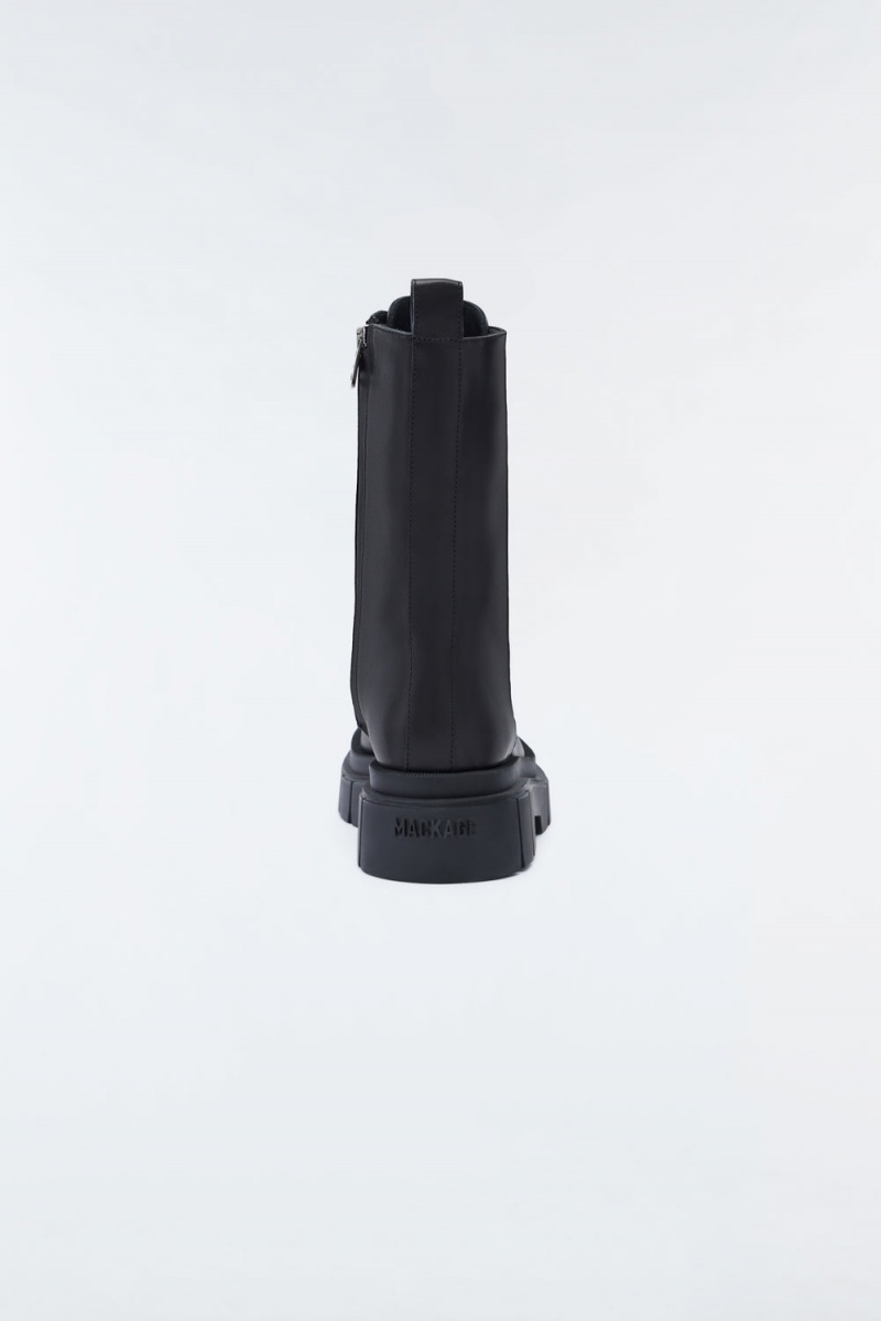 Mackage Warrior Unlined Lug Sole (R) Läder Stridsstövlar Herr Svarta | GRSYC-5378