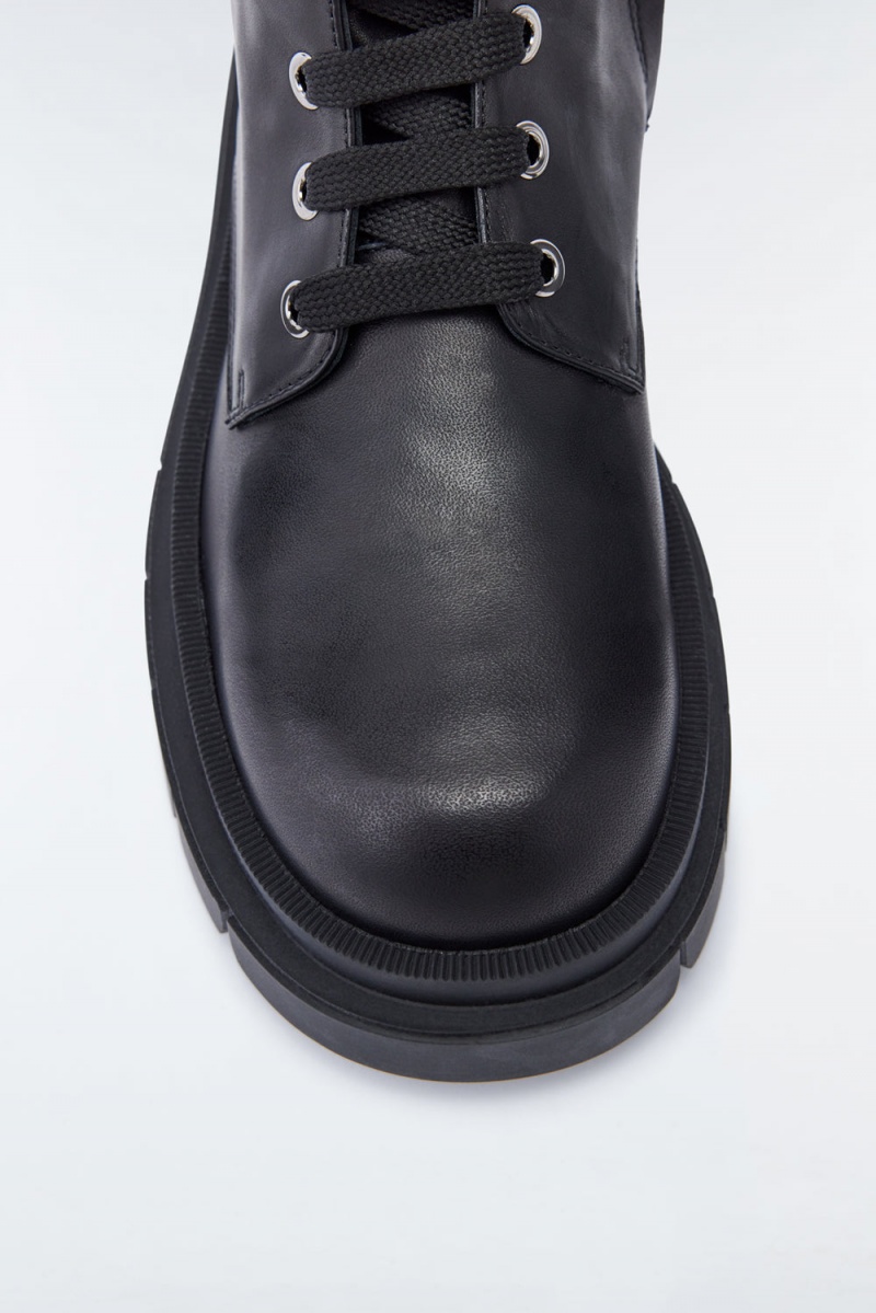 Mackage Warrior Unlined Lug Sole (R) Läder Stridsstövlar Herr Svarta | GRSYC-5378