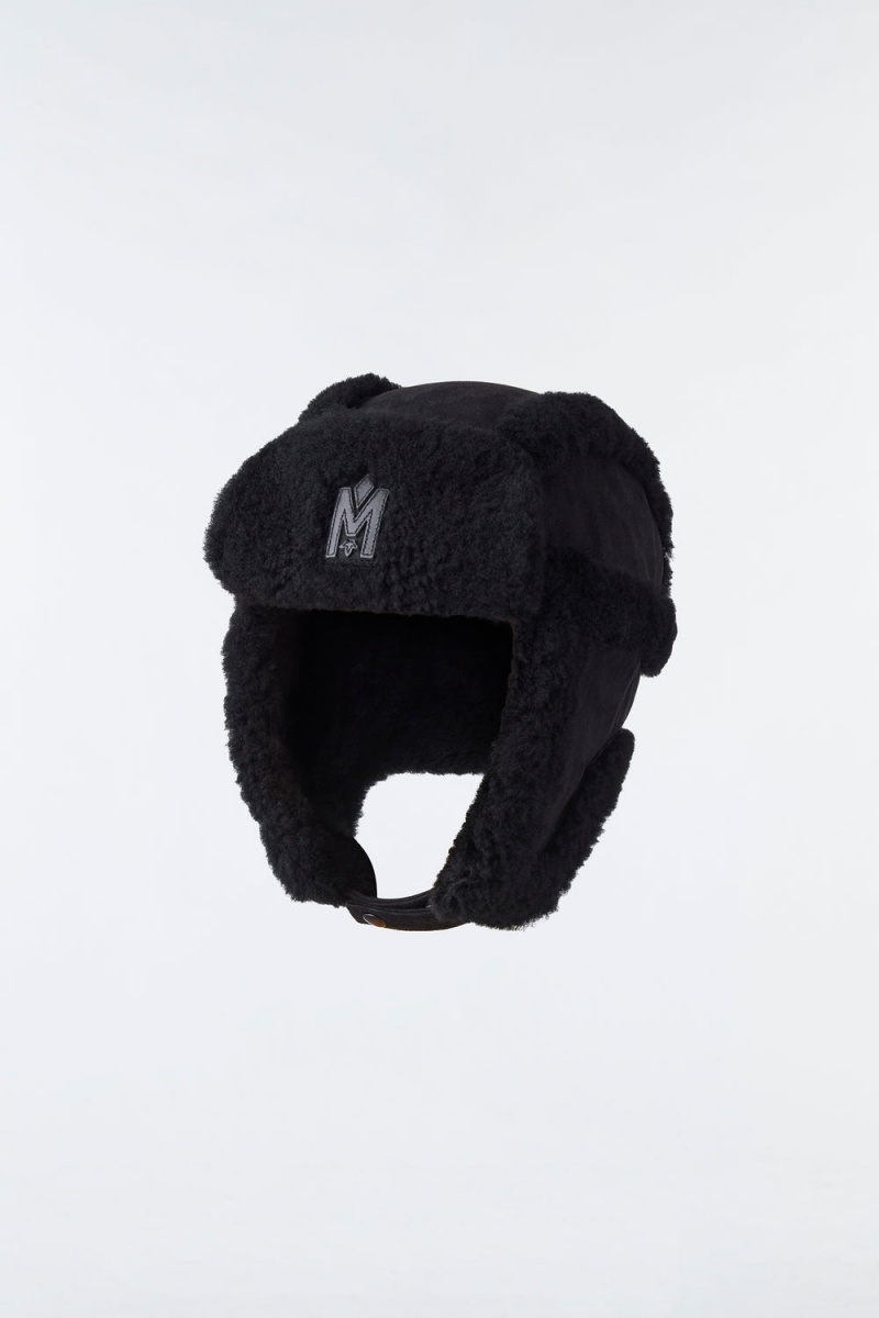 Mackage Zayn Shearling Aviator Hatt Dam Svarta | APTNK-7135