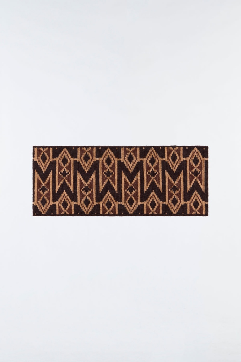 Mackage Zev Monogram Knit Pannband Dam Kaffe | LNMHK-3650
